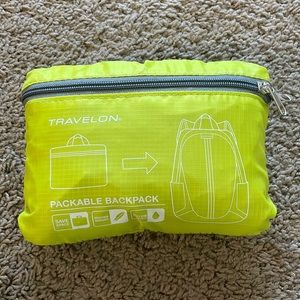 Traveling Travelon foldable backpack